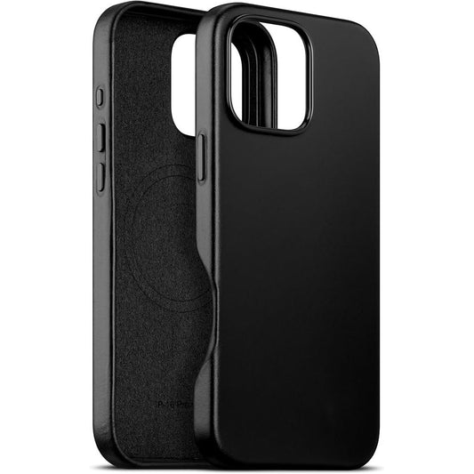MAOGOAM Genuine Leather Case for iPhone 16 Plus Black 6.7 Inch Rugged