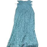 Vivienne Evening Dress Size UK18 Women's Sequin Detail Long Aqua Blue Gown