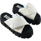 Buffalo Ava Velcross UK4 Women's Vegan Nylon Offwhite Slide Sandals