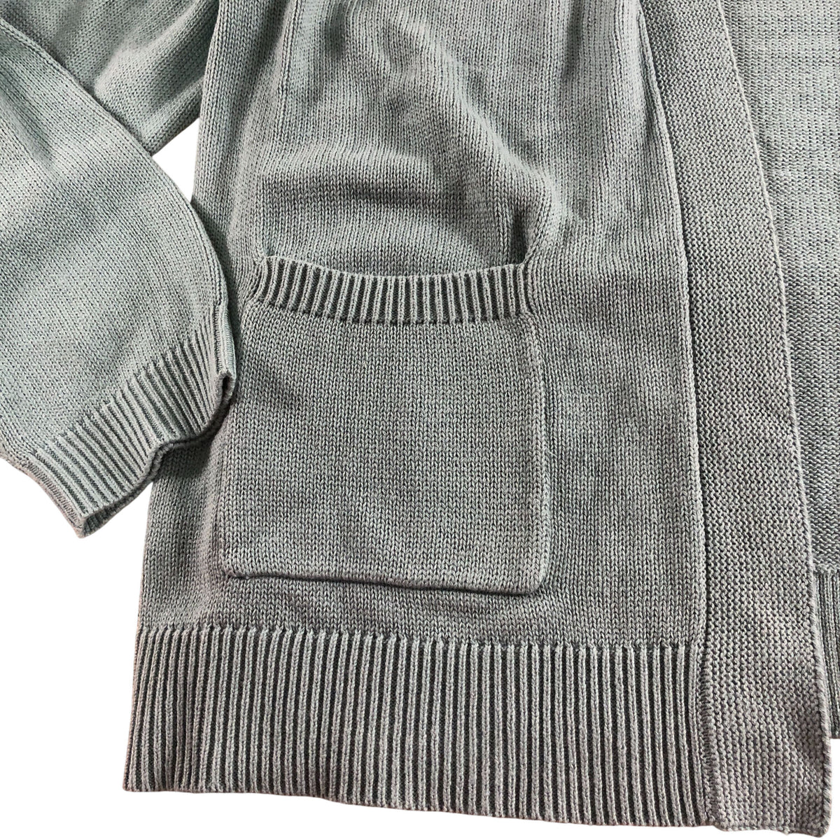 Tatia Cardigan UK12 Women's Teal Cotton Open Front Pockets