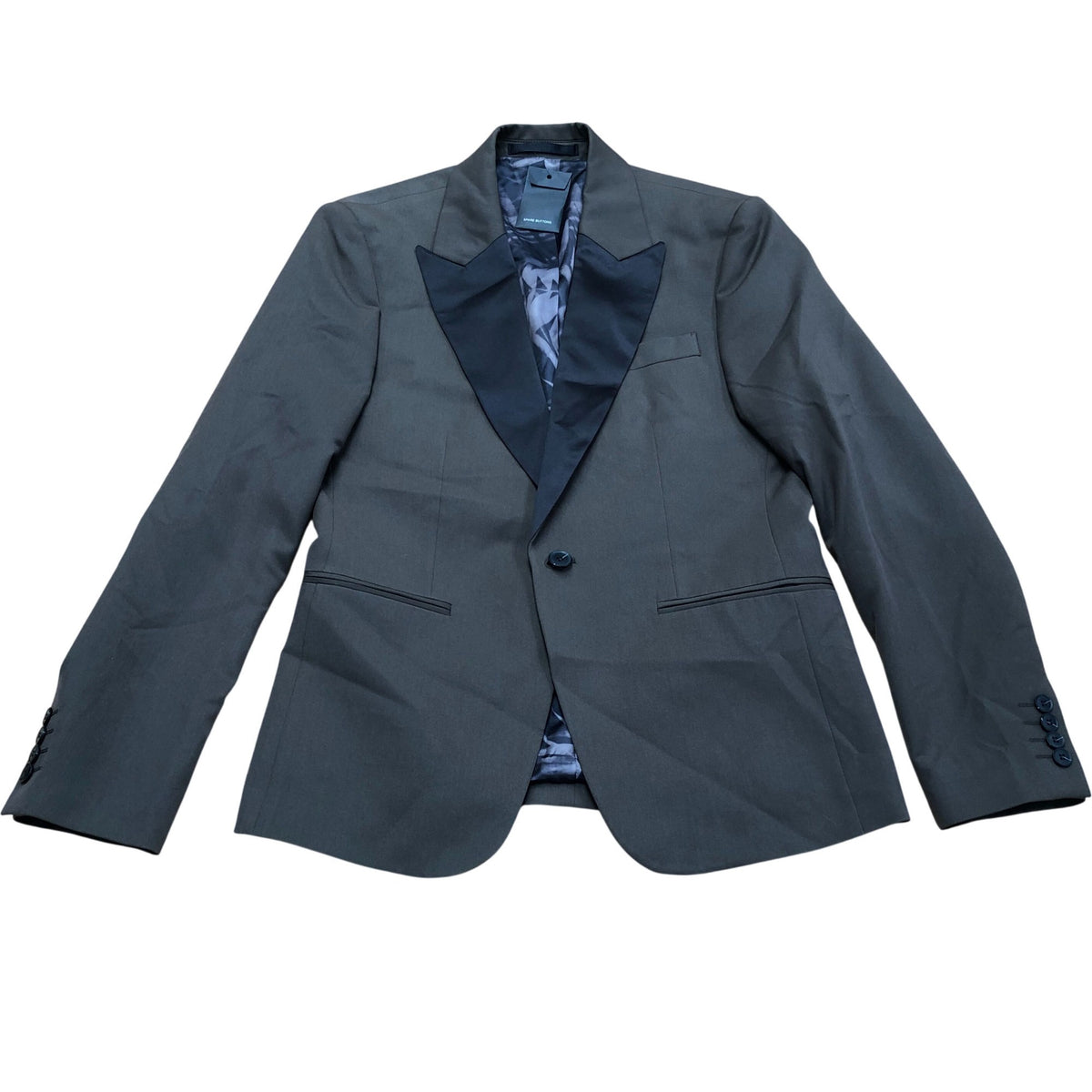 River Island Smart Suit Jacket Brown Tuxedo Style with Black Lapels 36S