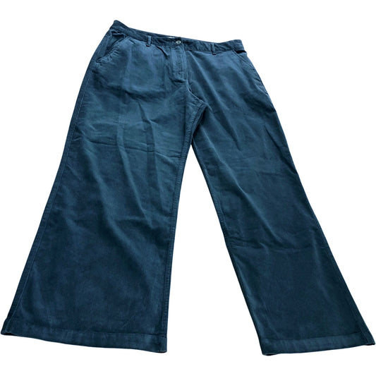 Ella Cord Wide Leg Trousers UK18 Women's Dark Blue Organic Cotton