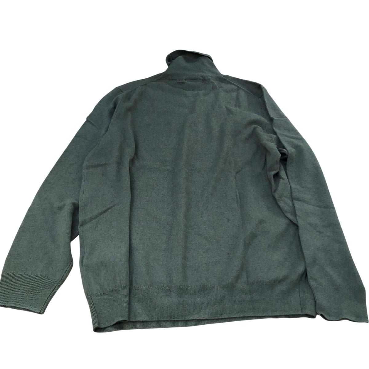 Roll Neck Sweater Size XL Slim Fit Men's Olive Green Merino