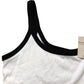 River Island Relaxed Camisole Top Size L Women's White With Black Trim
