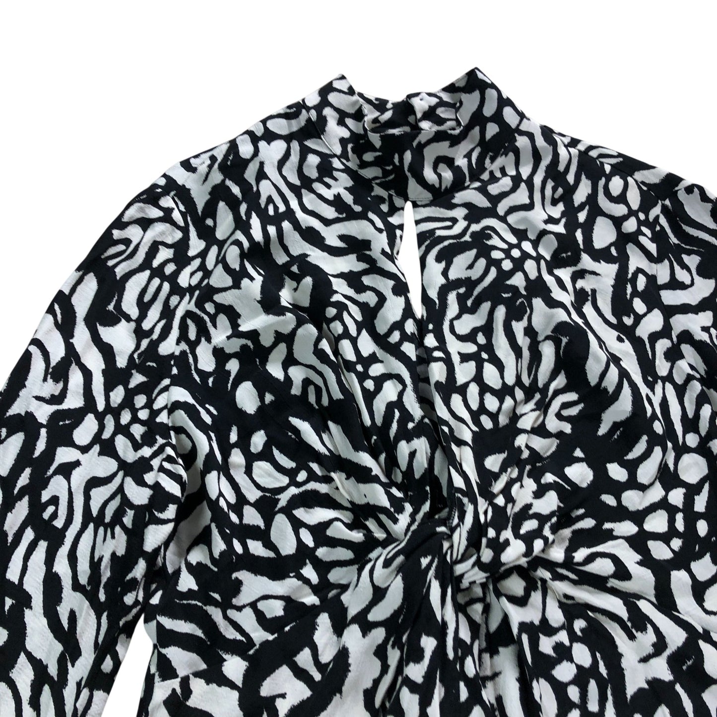 Abstract Print Dress UK12 Women's Long Sleeve