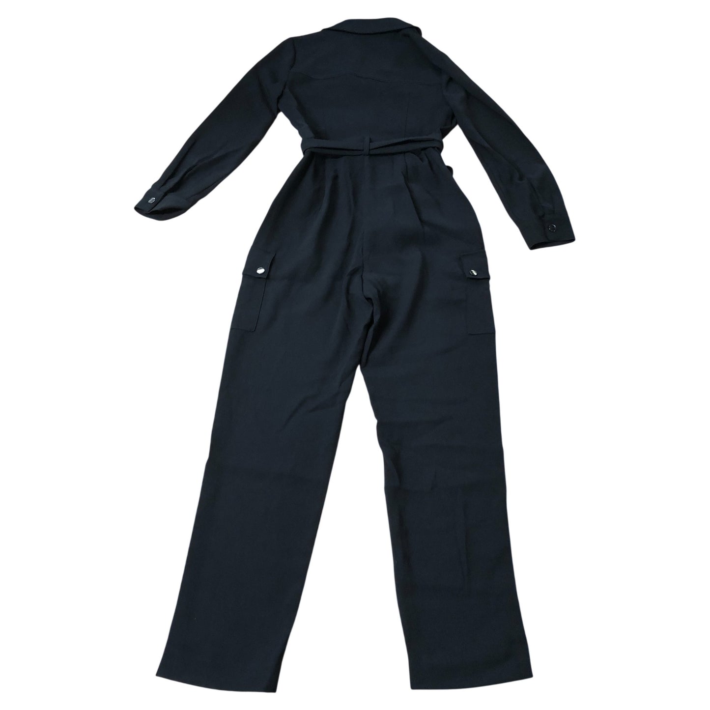 Black Women's Jumpsuit UK6 Stylish Long Sleeves Belted Casual Outfit