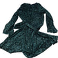 Sequinned Dress UK18 Women's Long Sleeve Wrap Style Black Green
