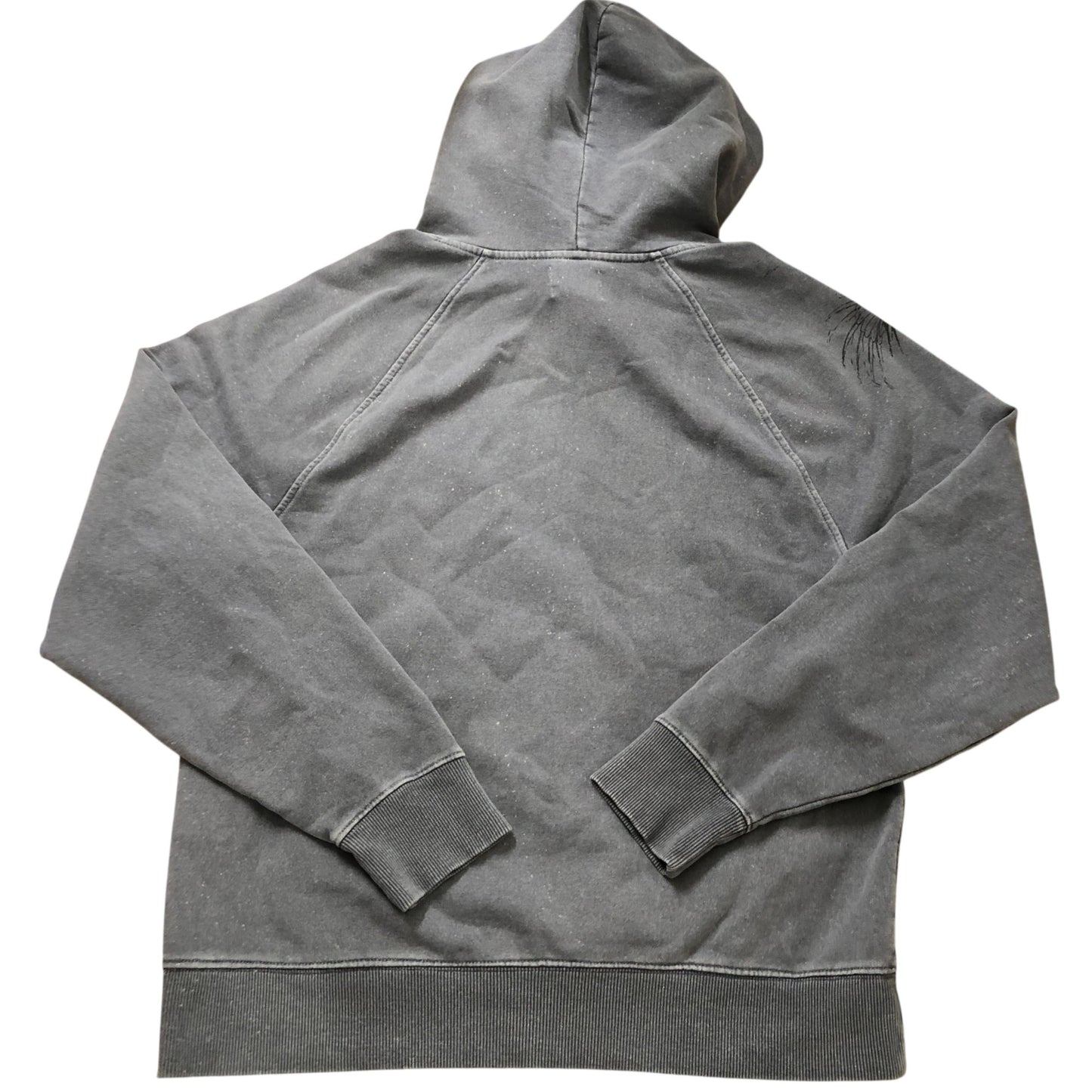 River Island Men's Hoodie Grey Casual with Crane Print Size S