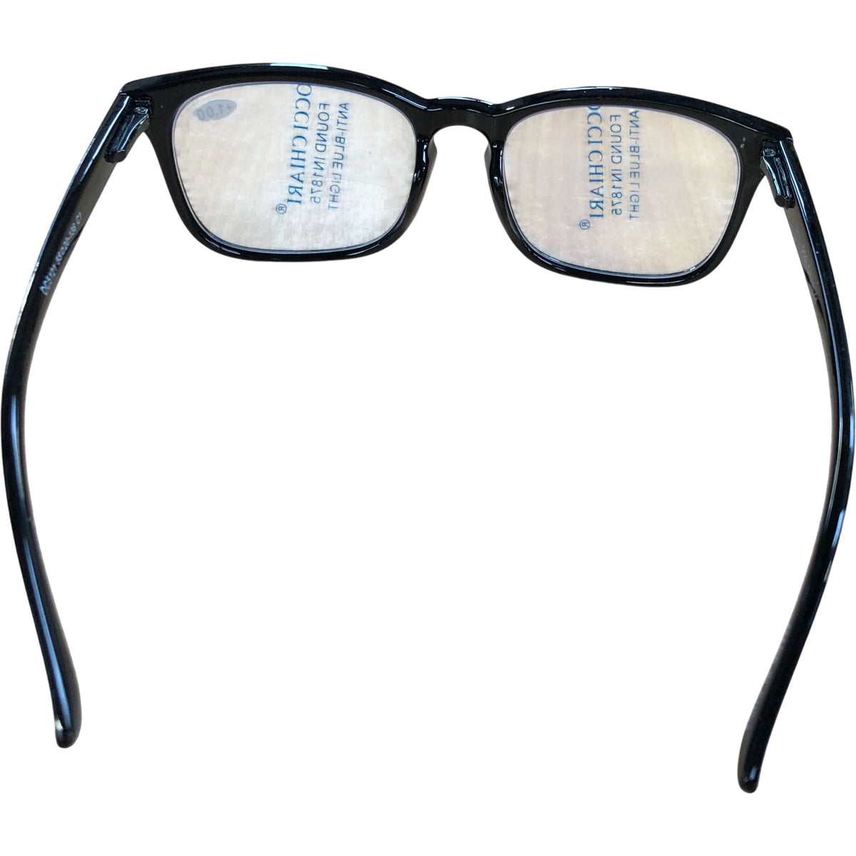 Occi Chiari Rectangle Reading Glasses +1.00 Anti Blue Light Frame Black