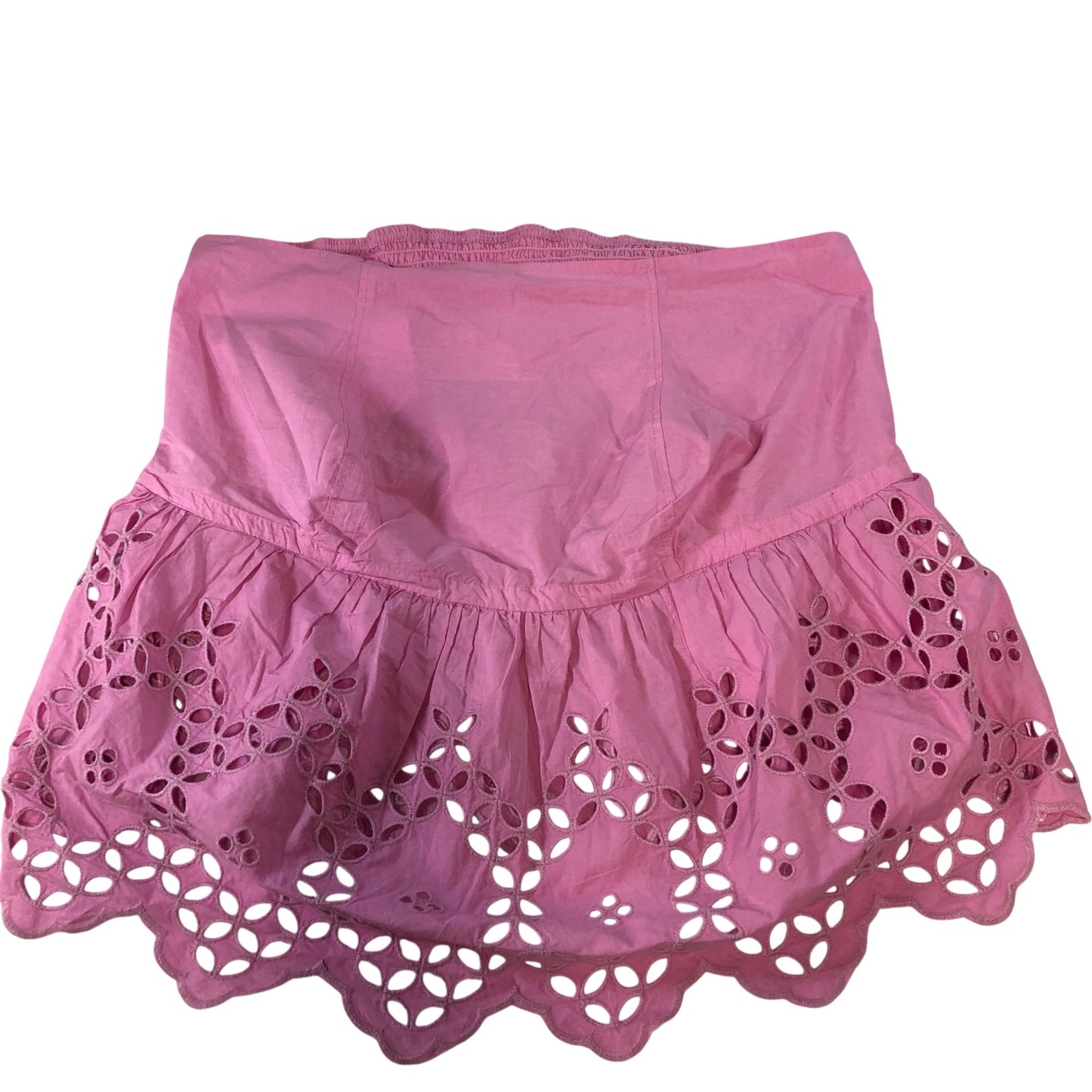 River Island Pink Bandeau Women's Floral Embroidered Cotton Lace Hem UK18