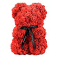 Rose Teddy Bear Gift Box Red Artificial Flowers Perfect For Gifting 9" Tall