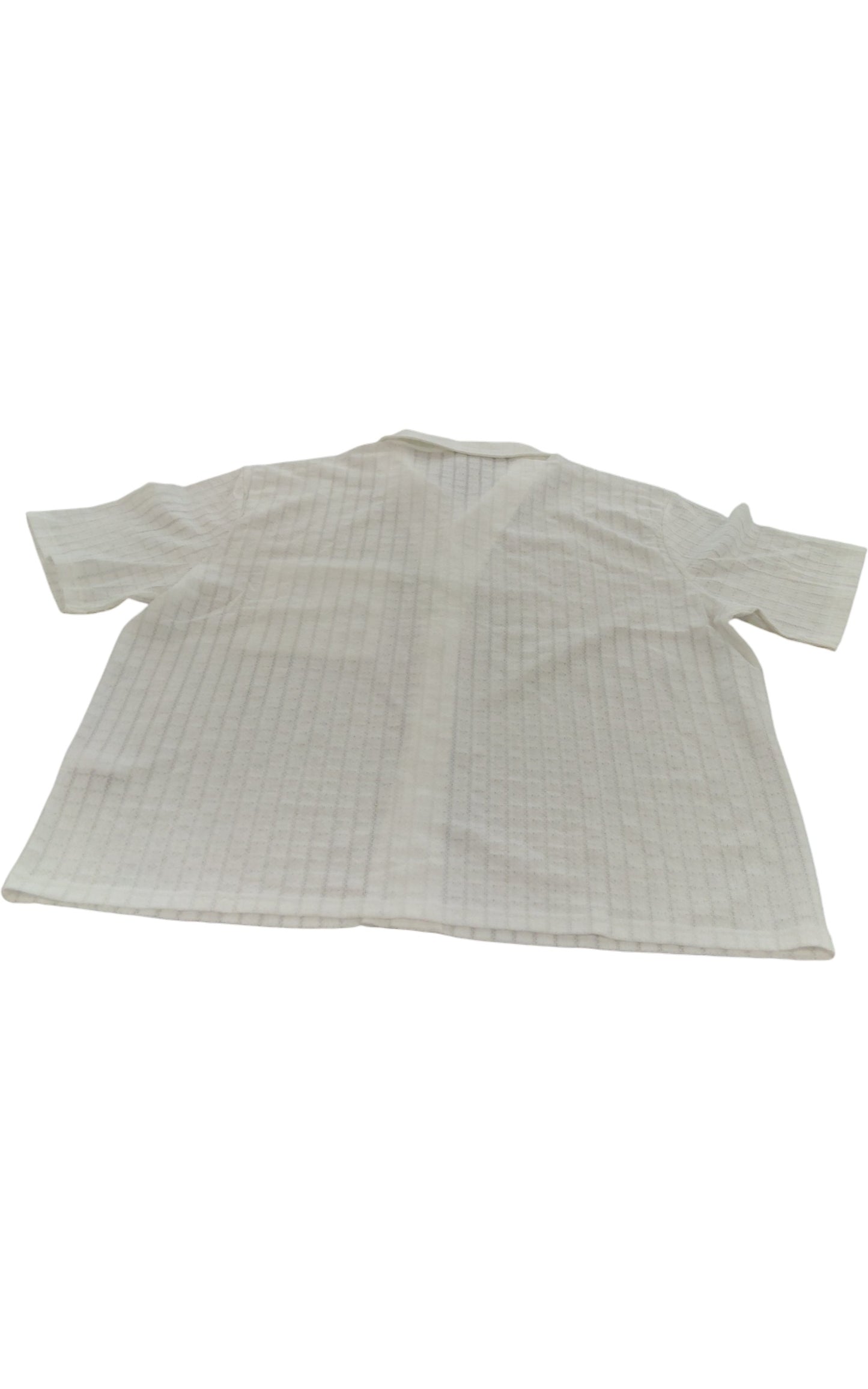 River Island Mens Casual Short Sleeve Shirt Size XL White Patterned Button Up