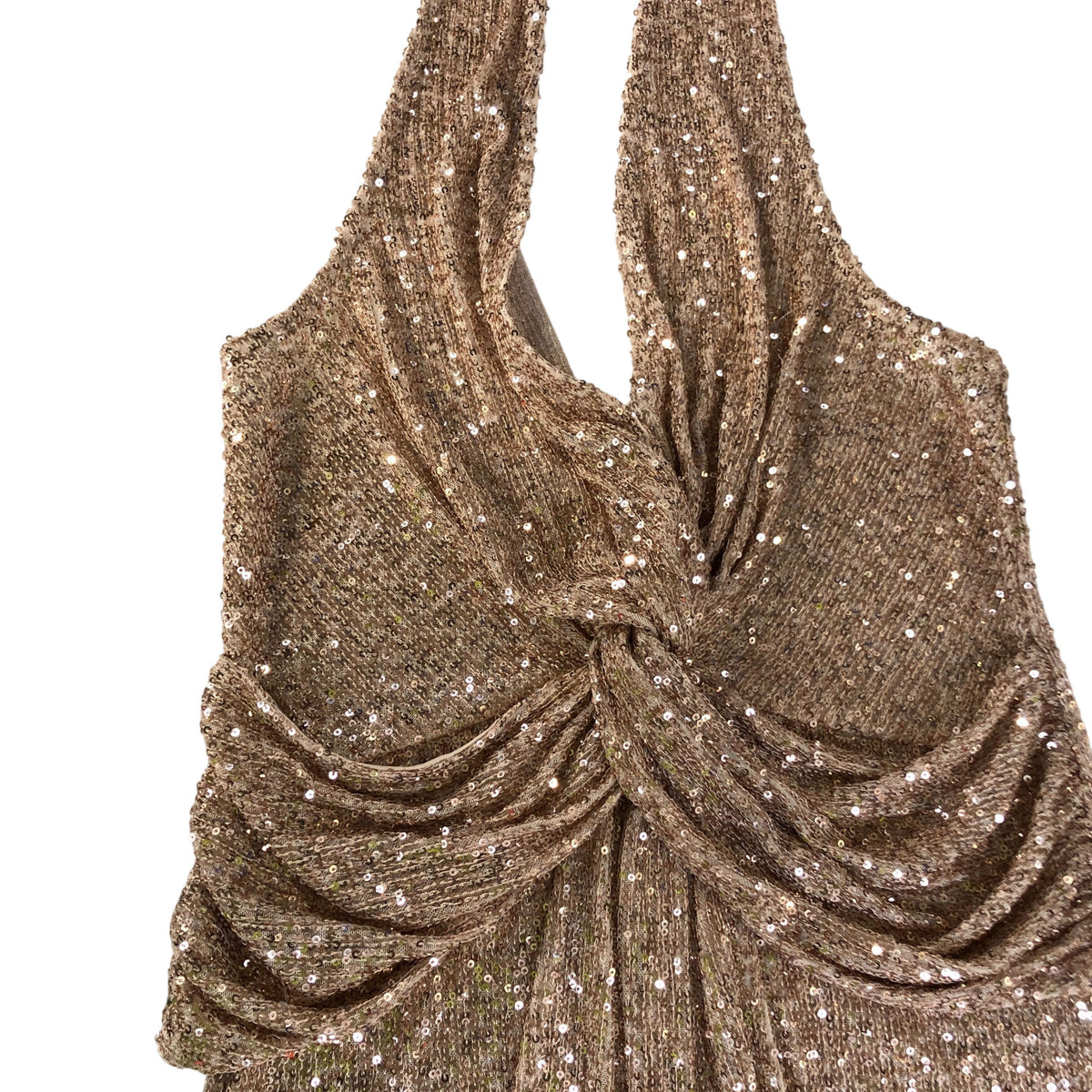 River Island UK12 Women's Sequin Halter Neck Top Sparkly Party Wear Blush