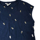 Boden Pineapple Print Dress UK12 Women's Casual Sleeveless Cotton Navy Blue