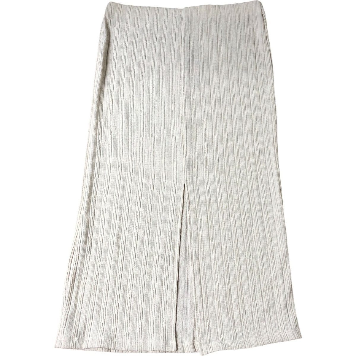 River Island Signature Maxi Skirt L Women's Textured Split Hem Cream