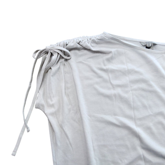 River Island XS Women's White Ruched Top Casual Short Sleeve Blouse