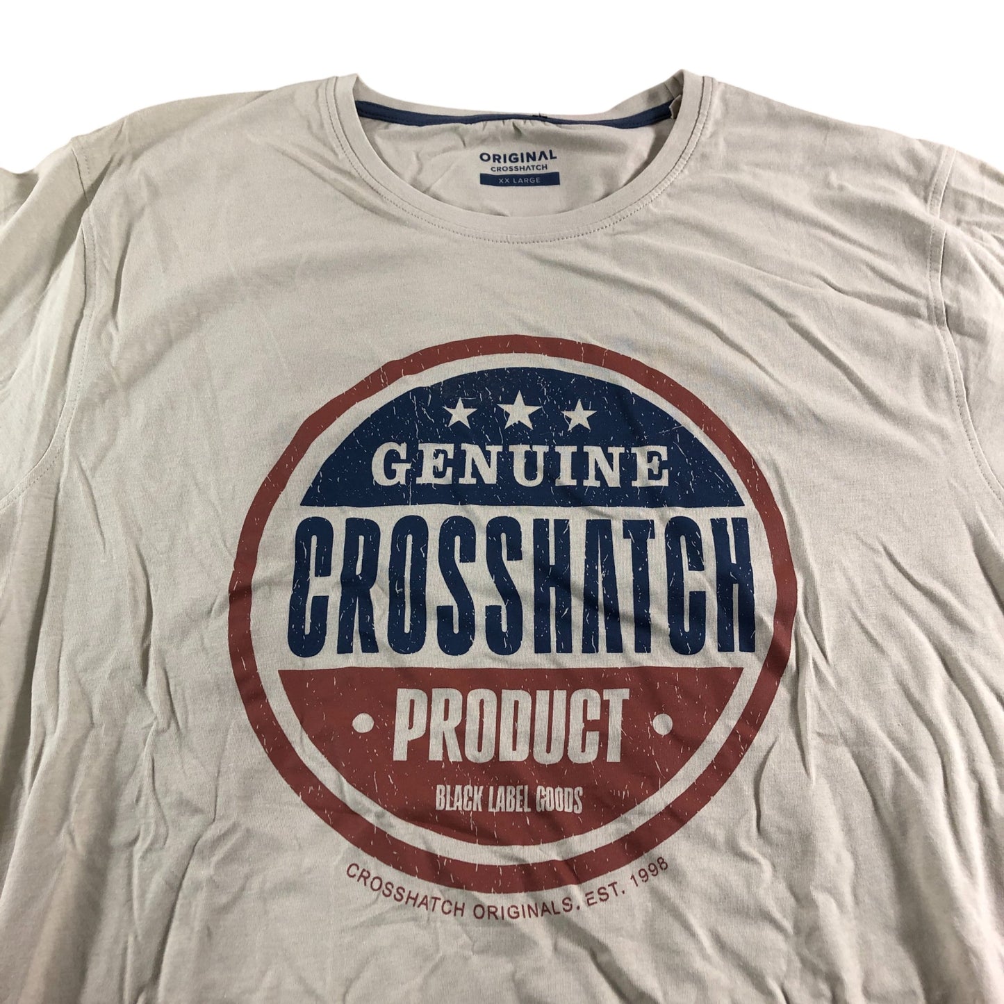 Crosshatch Product Men's T-Shirt Genuine Black Label Goods Cotton Beige XXL