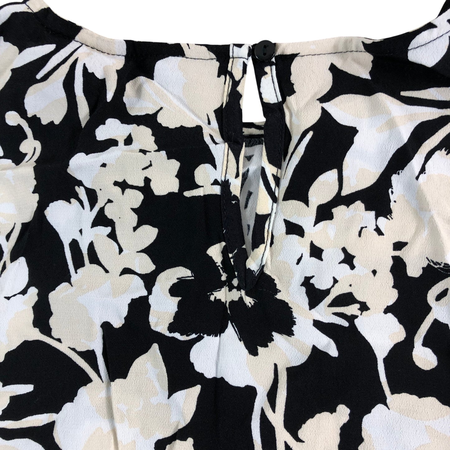 River Island Floral Blouse UK16 Women's Long Sleeve Black White Print