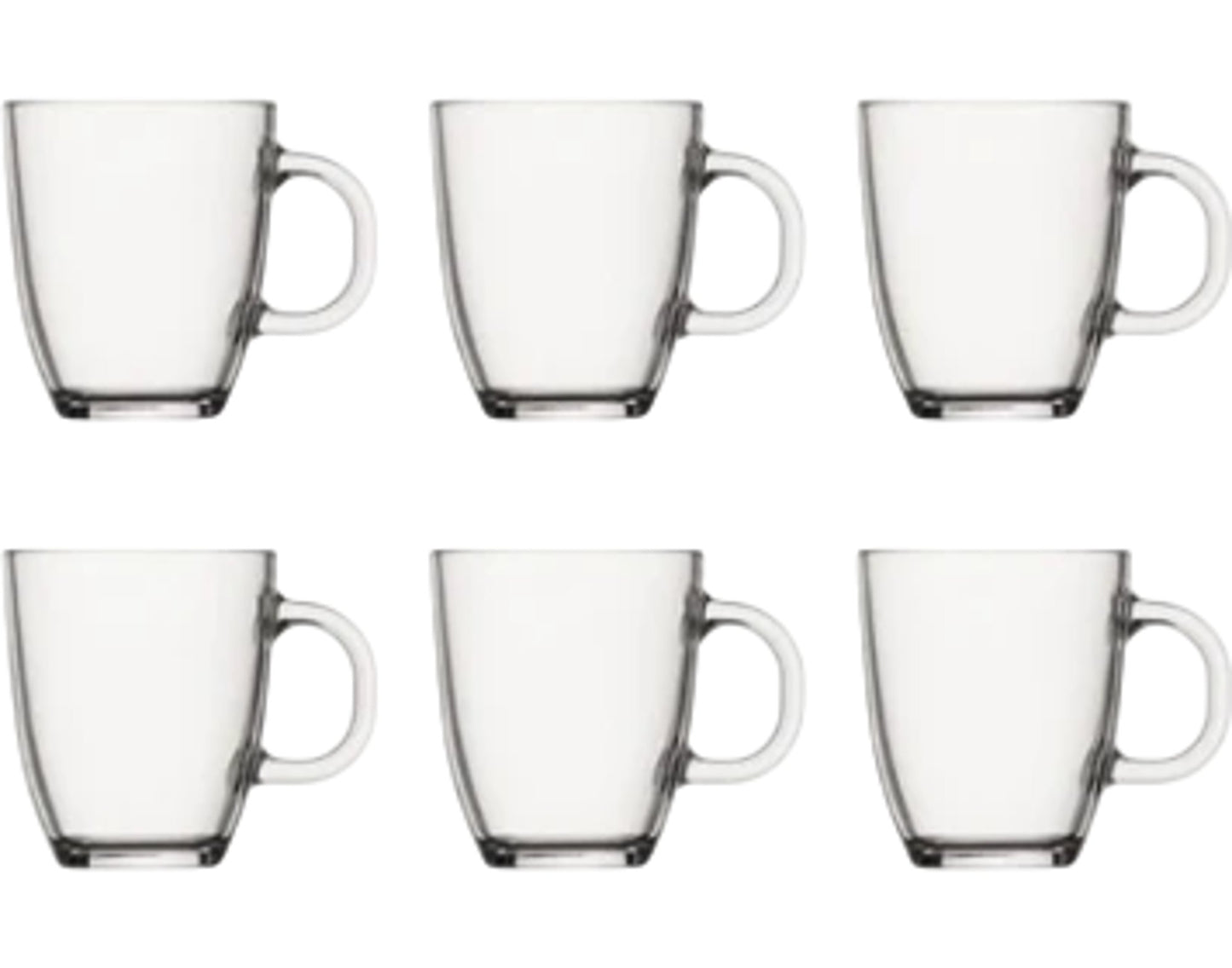 BODUM BISTRO Transparent Coffee Mug 0.35L 12oz Pack of 6 New