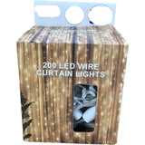 200 LED Wire Curtain Christmas Lights Battery Operated