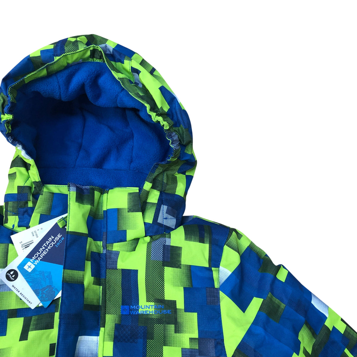 Mountain Warehouse Snow Puffer Kids Jacket Bright Green Blue 3-4 Years