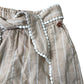 Girls Shorts Beige Striped Cotton Blend With Bow 12 Years