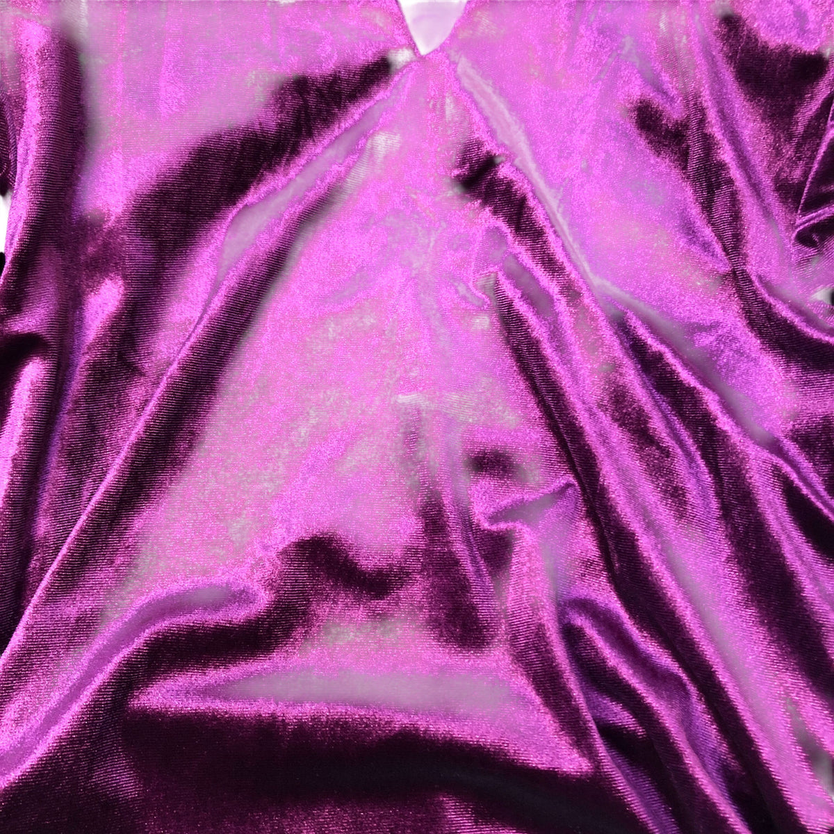 Long Sleeve Ruched Mini Dress UK 12 Women's Velvet Purple Party Wear