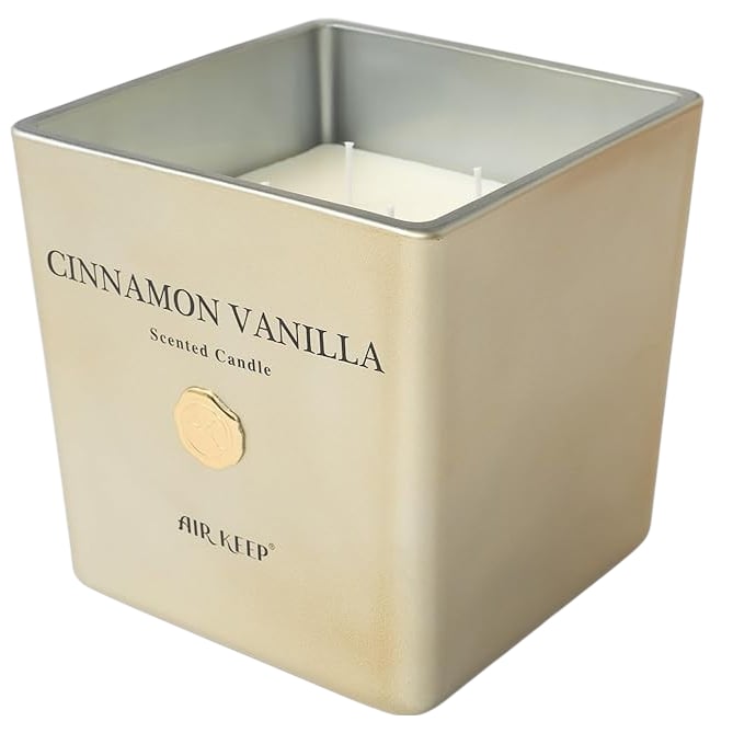 Air Keep Scented Candle Cinnamon Vanilla 1300g Long Lasting Fragrance Gift
