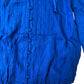Blue Textured Blouse Size XS Women's Long Sleeve Button Detail