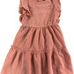 River Island Girls Dress Size 7YRS Pink Summer Casual Cotton Ruffle Sleeves
