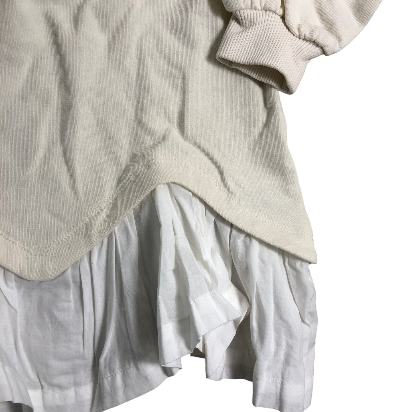 All Saints Girls Sweatshirt Dress 12-18 Months Cream Ruffle Detail Long Sleeve