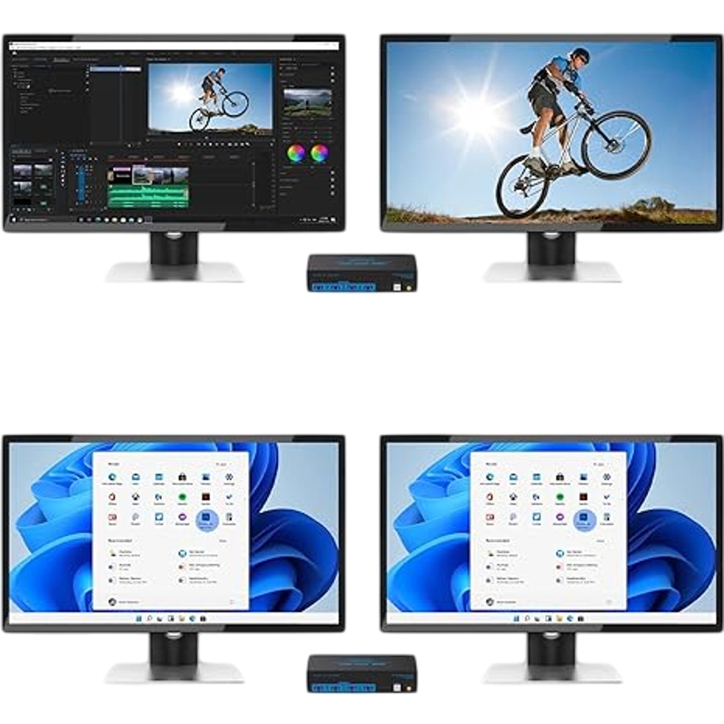 VPFET HDMI KVM Dual Monitor Switch Model VP-SW220 USB 3.0 2 Port Splitter