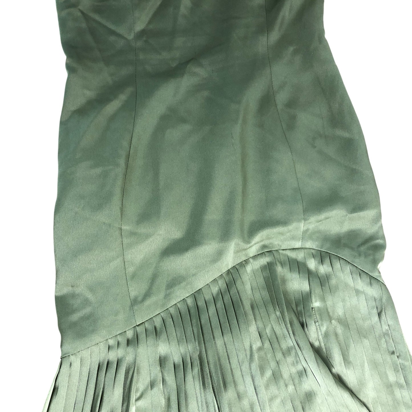 Club London Women's Pleated Maxi Dress UK10 Olive Green Elegant Evening Wear