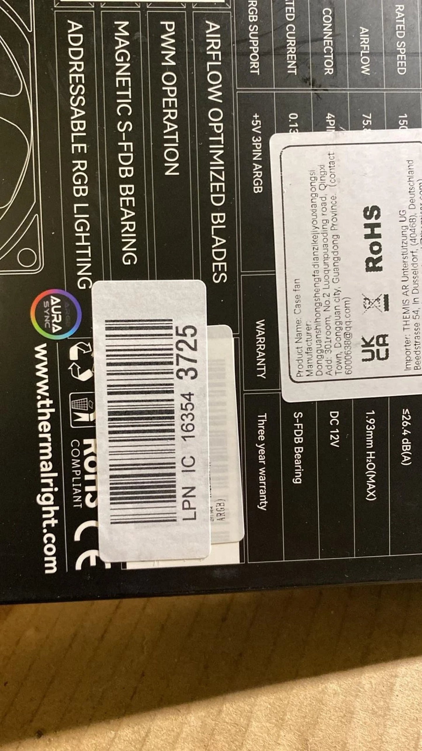 THERMALRIGHT TL-C14C-S 140mm Balance Performance RGB Case Fan Silent Low Noise