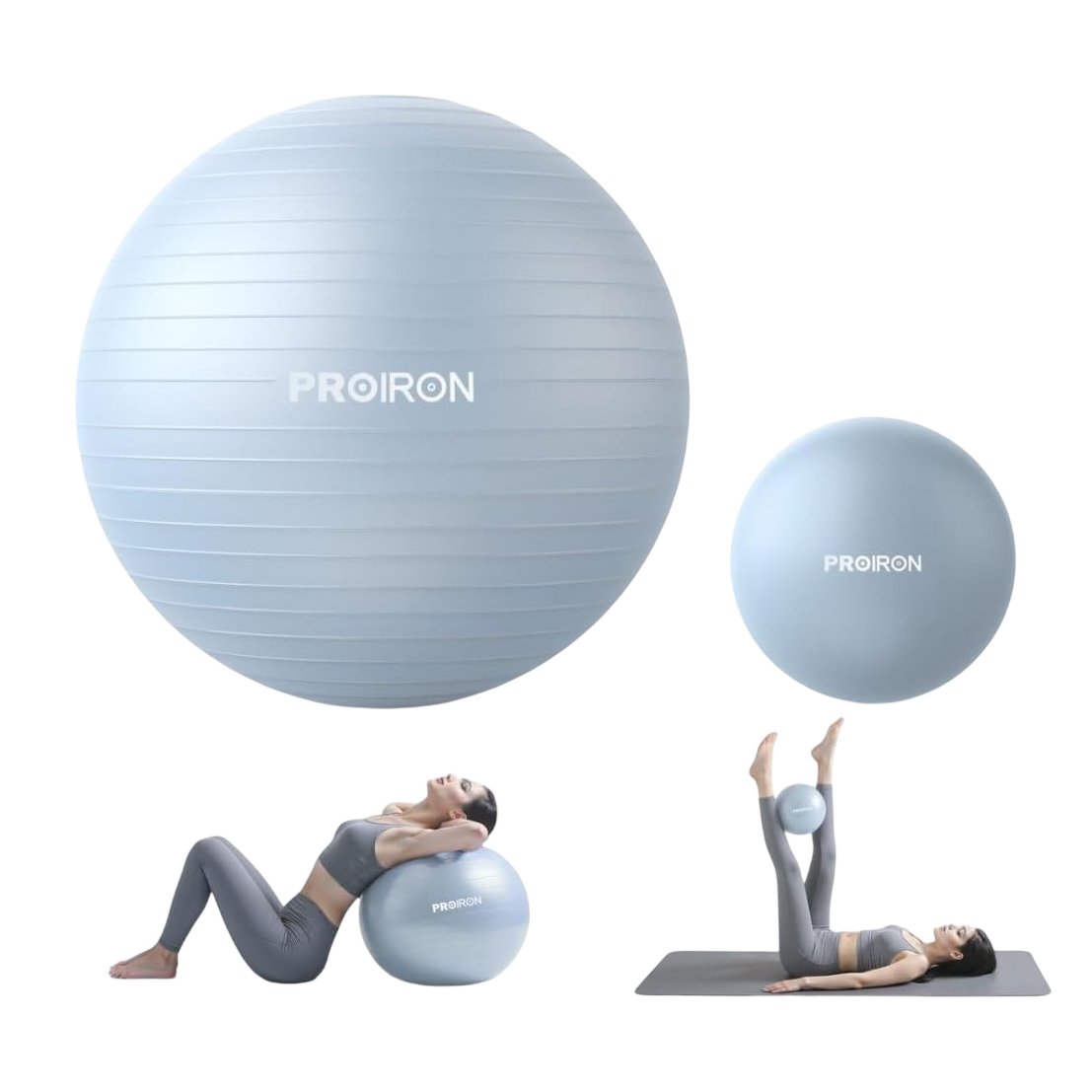 ProIron Yoga Ball Set 65cm Blue and 25cm Pilates Ball Fitness Set