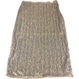 Sequin Embellished Skirt Size 16 Women's Party Midi Length Dress Beige