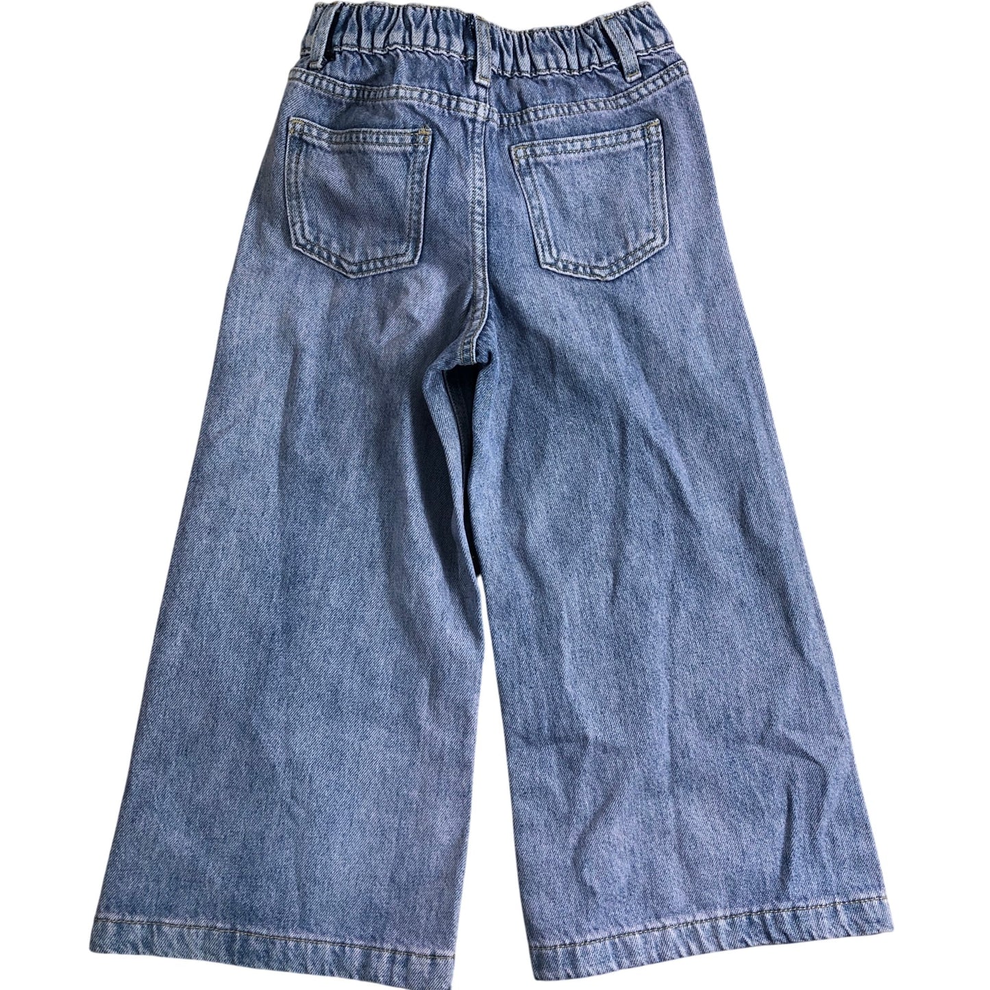 River Island Wide Leg Jeans UK6 Years Mid Rise Casual Light Blue Denim Set