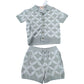 River Island Girls 18-24 Months Set Knitted Top And Shorts Grey Leaf Pattern
