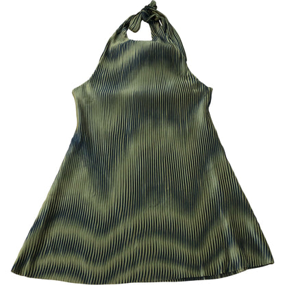 River Island Womens Top Green Plisse Sleeveless Halter Neck