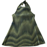 River Island Womens Top Green Plisse Sleeveless Halter Neck