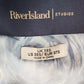 River Island Suit Jacket UK38S Men's Grey Check Slim Fit Floral Lining