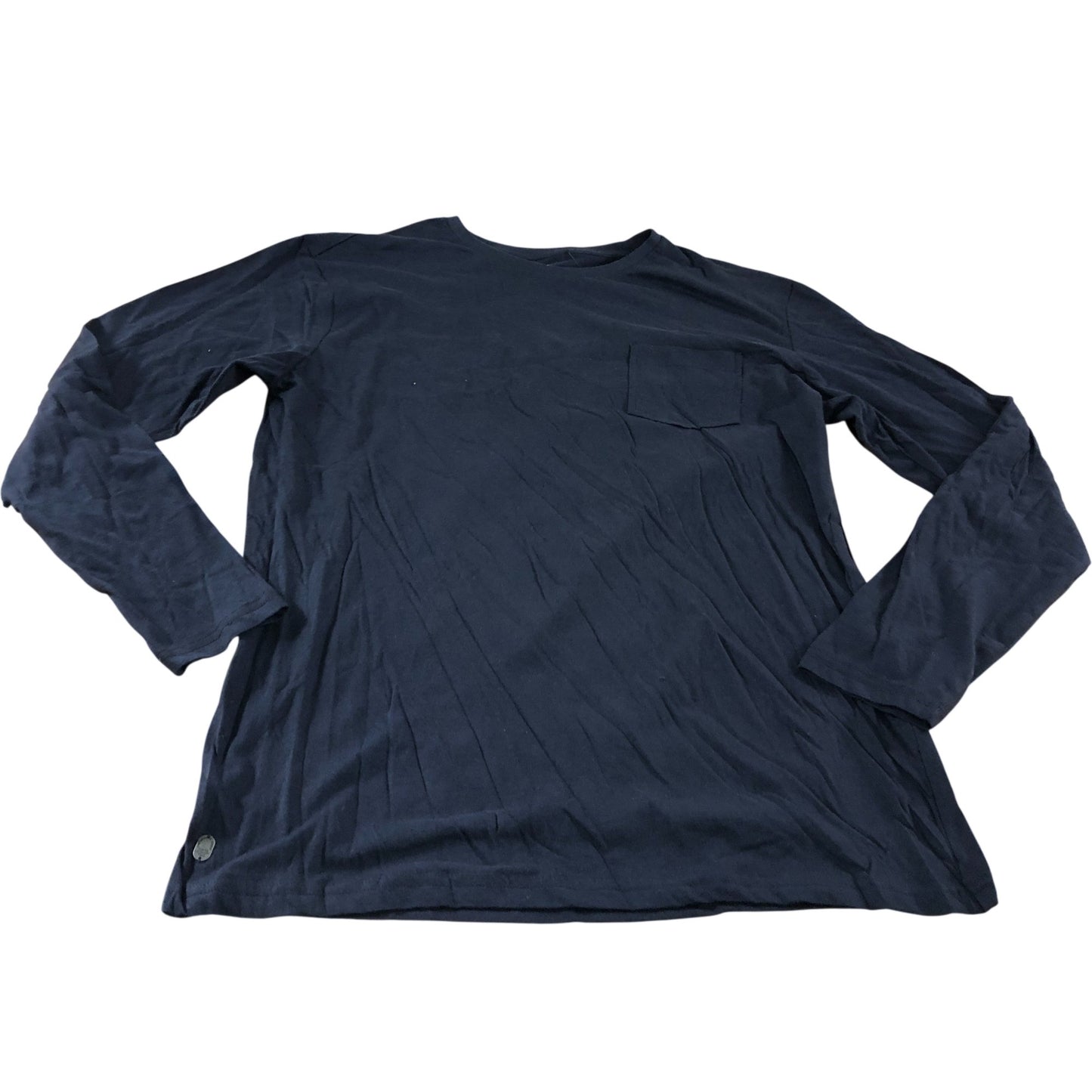 Tokyo Laundry Long Sleeve T-Shirt M Men's Navy Blue Cotton Casual Top