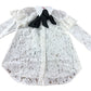 Branded White Tie Neck Lace Ruffle Shirt - Size 8