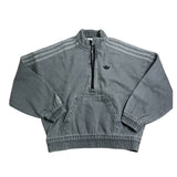 Adidas Girls Track Jacket 6-7 Years Grey Cotton Full Zip Athletic Pullover