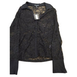 River Island Women's Black Lace Cardigan Size 6 Stylish Long Sleeve Cover-Up