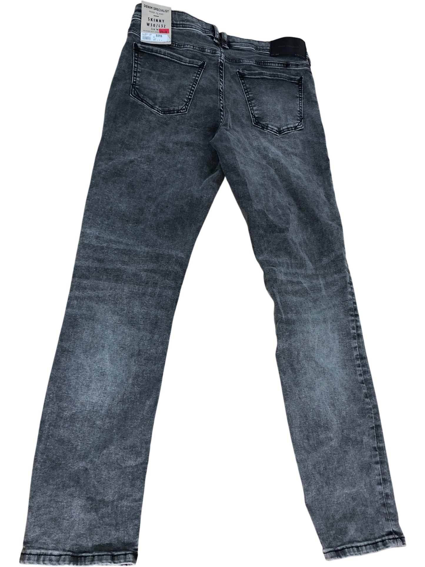 River Island Denim Specialist Skinny Jeans W30 L32 Men's Grey Dark Casual