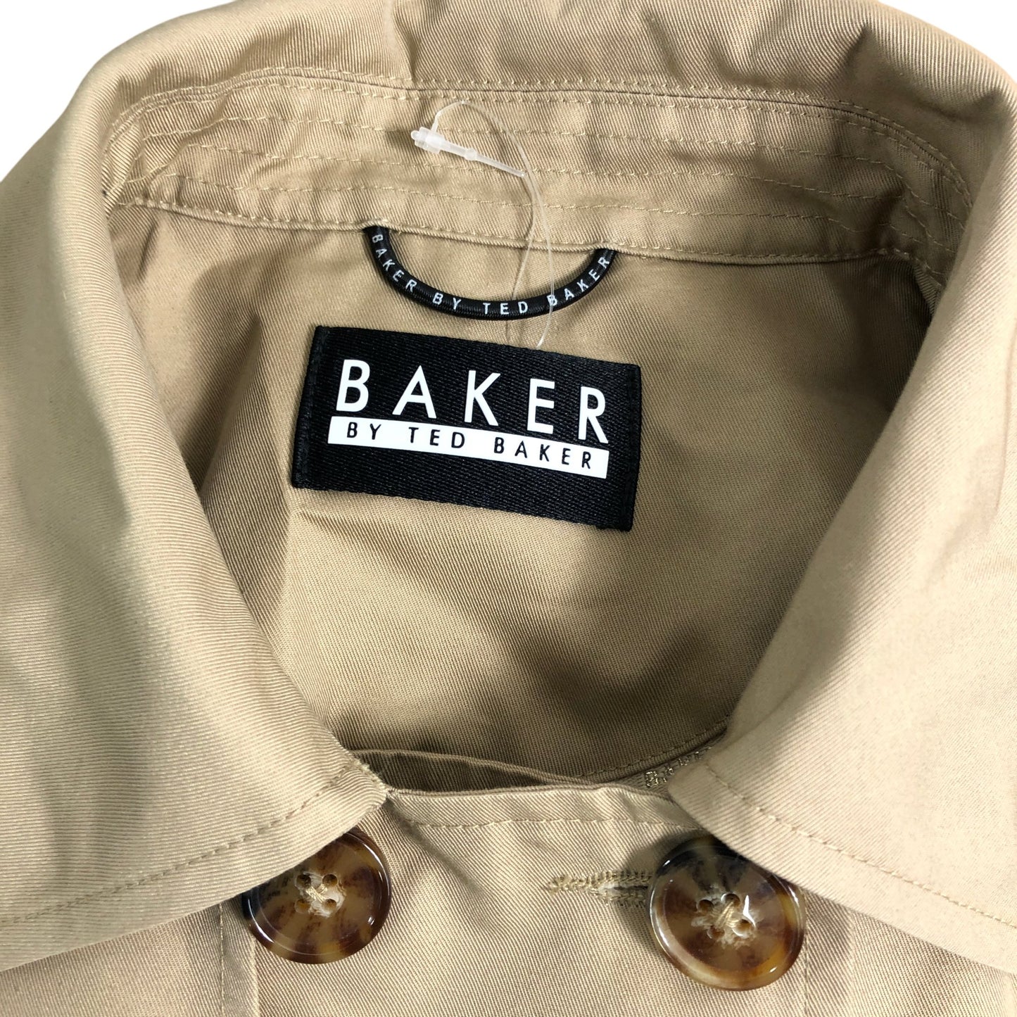 Baker By Ted Baker Girls Trench Coat 5-6 Years Stylish Pleated Khaki Outerwear