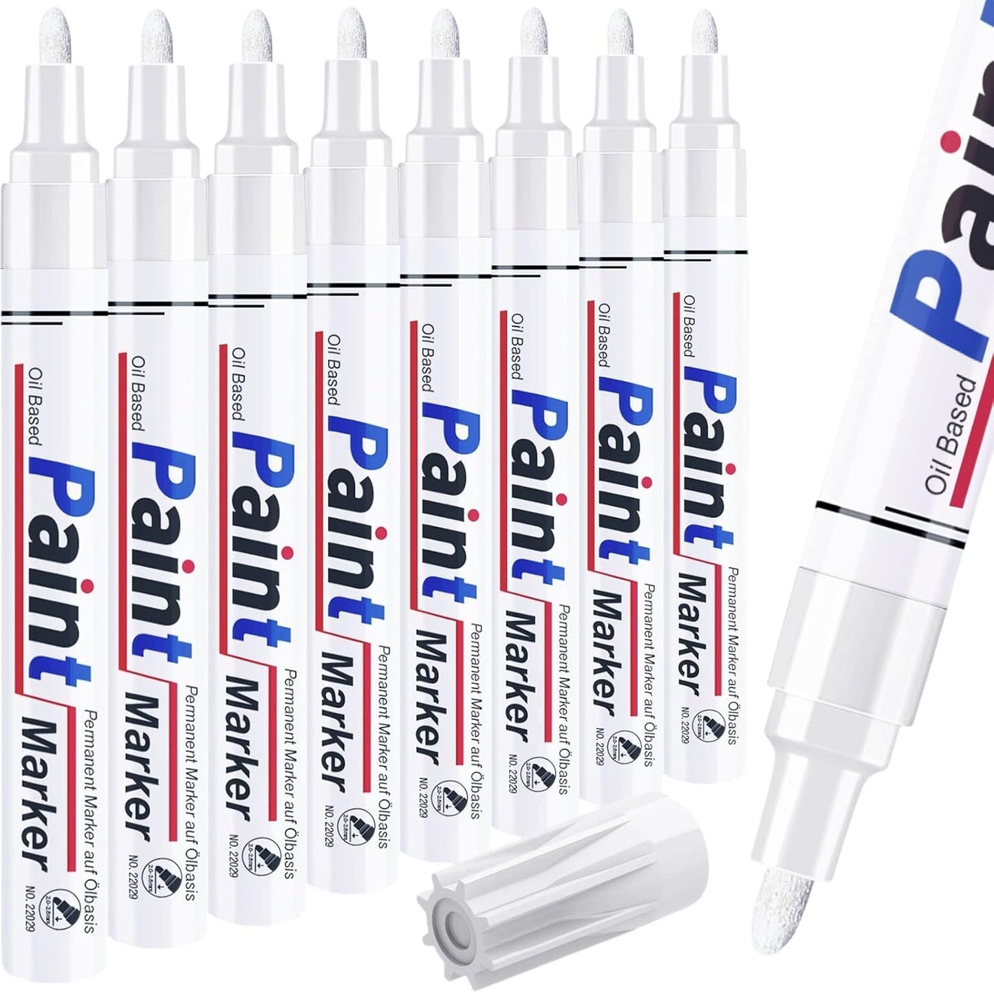 8 Pieces Paint Markers Permanent Water Based Draw On Anything White Ink
