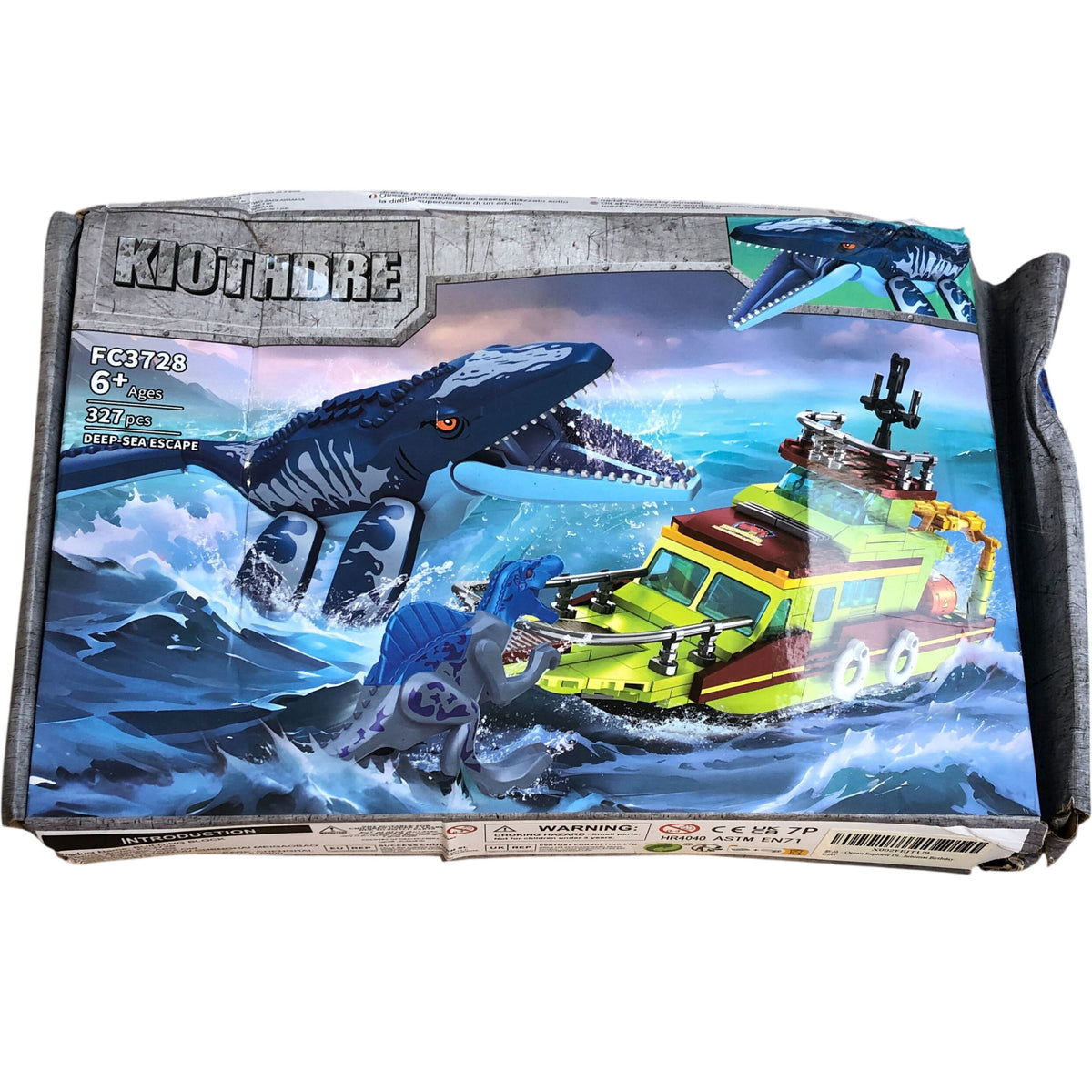 kiothdre Ocean Explorer 3in1 Building Set Boat & Mosasaurus Spinosaurus Dinosaur