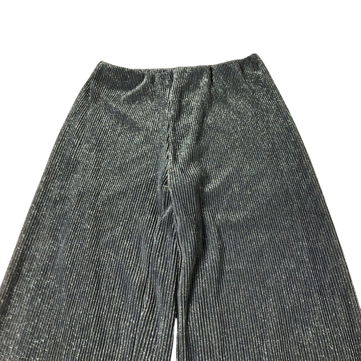 River Island Wide Leg Trousers Women's Shimmering Ribbed Polyester Pairs Gold